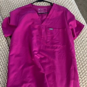 FIGS Rasberry Sorbet Catarina One Pocket Scrub Top